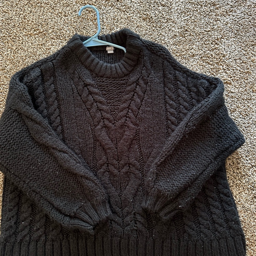 Black Cable Knit Sweater